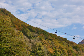 cable car on mountain