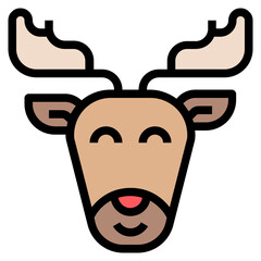 reindeer icon line color .