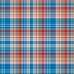 Seamless pattern in positive red, blue and gray colors for plaid, fabric, textile, clothes, tablecloth and other things. Vector image.