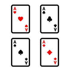 ace playing cards icon set