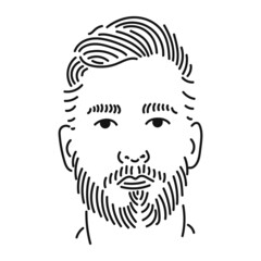 Handsome and elegant man line art