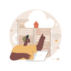 Edge computing abstract concept vector illustration. Local data storage, response time, optimize internet device and web applications, data source, mobile endpoint, network abstract metaphor.