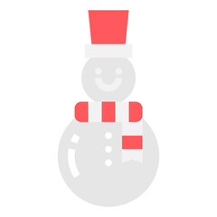 snowman icon flat color .