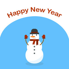 This is a new year's card with a snowman.