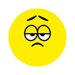 Sad confused face. Emoji icon vector. Emoticon sign. Vector illustration.