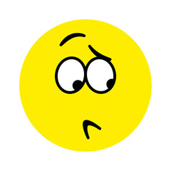 Sad confused face. Emoji icon vector. Emoticon sign. Vector illustration.