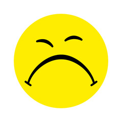 Sad confused face. Emoji icon vector. Emoticon sign. Vector illustration.