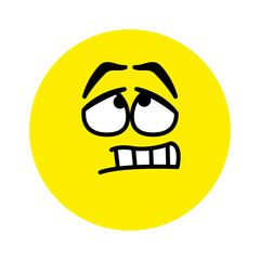 Naklejka premium Afraid face. Emoji icon vector. Emoticon sign. Vector illustration.