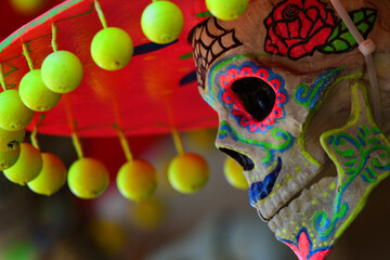 Decorations at a Dia de los Muertos celebration