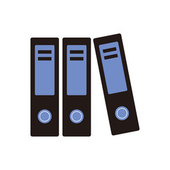 Office folders with papers and documents sign