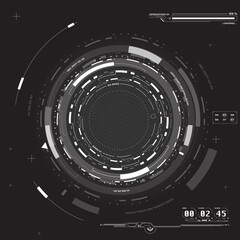 HUD Futuristic Circle Structor Scifi Element Vector Template.