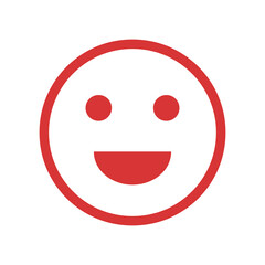 Smile vector icon. Red symbol
