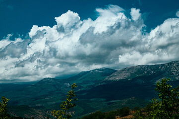 clouds over the mountains