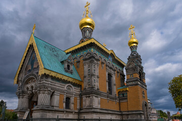 View of the Russian Orthodox Chapel in Darmstadt / Germany on the Mathildenhöhe 