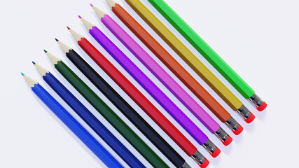 Colorful colored pencils