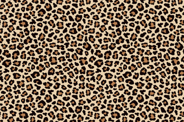 Leopard spotty fur horizontal texture. Vector - obrazy, fototapety, plakaty
