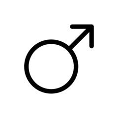 Male gender symbol editable stroke isolated on white background. Vector