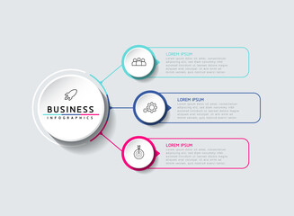 Vector illustration, infographics design, template, marketing, information, with 3 options or steps