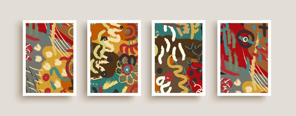 African tribal art abstract ethnic card set