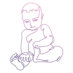 The art of the face line 2. Baby in pastel colors. Girl