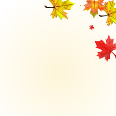 Naklejka na ściany i meble Brown Leaf Background Beige Vector. Floral Decoration Frame. Autumnal Season Leaves. Wallpaper Foliage Texture.
