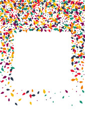 Yellow Leaf Vector White Background. Autumn Foliage Botanical Pattern. Bio Confetti Card. Green Leaf Template.