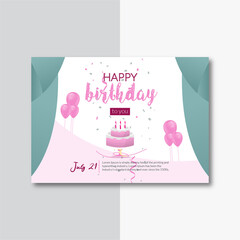 Banner template with happy birthday