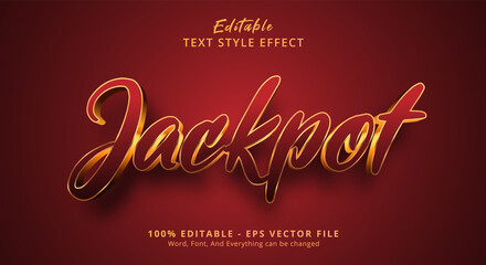 Editable text effect, Jackpot text on red and golden color style