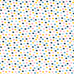 multicolored circles minimalistic childish print. Seamless pattern. simple background is ideal for printing, textiles, fabric, wallpaper, wrapping paper, scrubbing. Vector hand drawn illustration