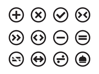 set of icons for web design,business icon set, basic arithmetic icons.