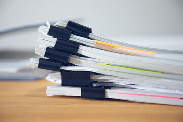 Stacks of many binders with files