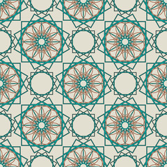 seamless pattern in arabic style in pastel colors