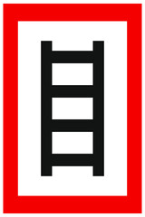 Hinweis Schild geeignete Stelle zum Anleitern nach DIN 4066E2 für Feuerwehr