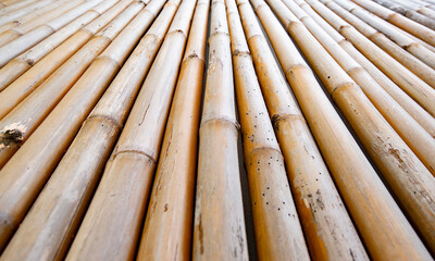 Wall pattern designed with bamboo.
