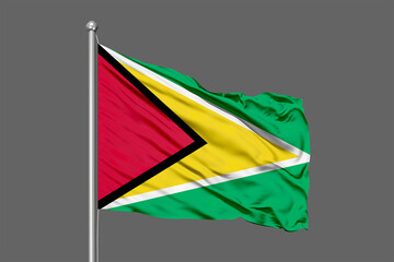 Fototapeta na wymiar Guyana Flying Flag