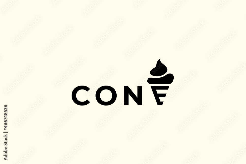 Wall mural cone logo vector graphic for any business especially for food and beverage, cafe, shop, etc.