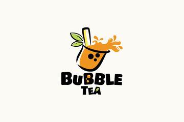 bubble tea logo vector graphic for any business especially for food and beverage, cafe, shop, restaurant, etc.
