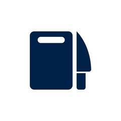 Cutting board icon, utensil of kitchen, isolated on white.