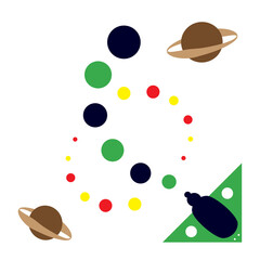 Ilustration of a spaceship on space