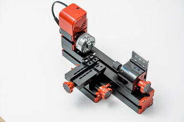 Fototapeta premium Small diy turning lathe machine for education and hobby