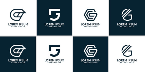 G logo collection with modern concept Premium Vector