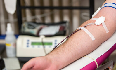 Process of blood donation in a hospital, safe the life