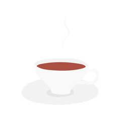Classic tea cup and saucer illustration.