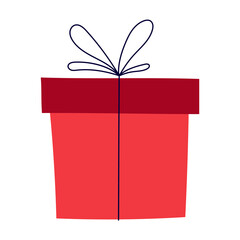 Decorative Christmas gift box with a ribbon bow