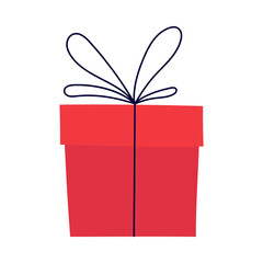 Decorative Christmas gift box with a ribbon bow