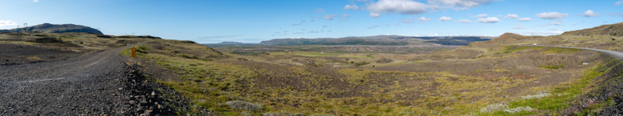 Panoramic view of landscape in Iceland