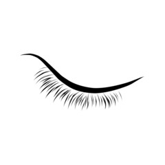 Linear hand drawing of eyelashes for a lashmaker on a white background.