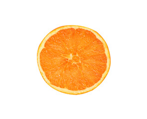 halved orange and green leaves isolated on white background