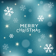 Fototapeta na wymiar Christmas card. Elegant abstract winter background with Merry Christmas white text.