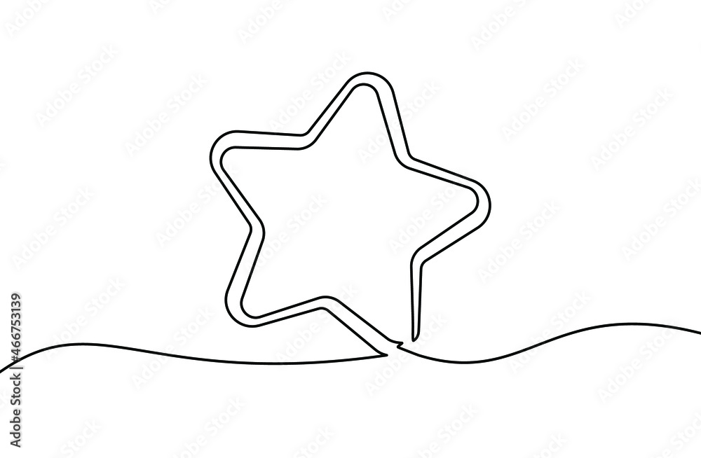 Canvas Prints star one line icon. one line drawing background. continuous line drawing of star. vector illustratio